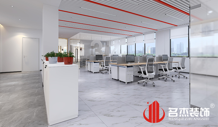 盛开办公区域装建设计成效图