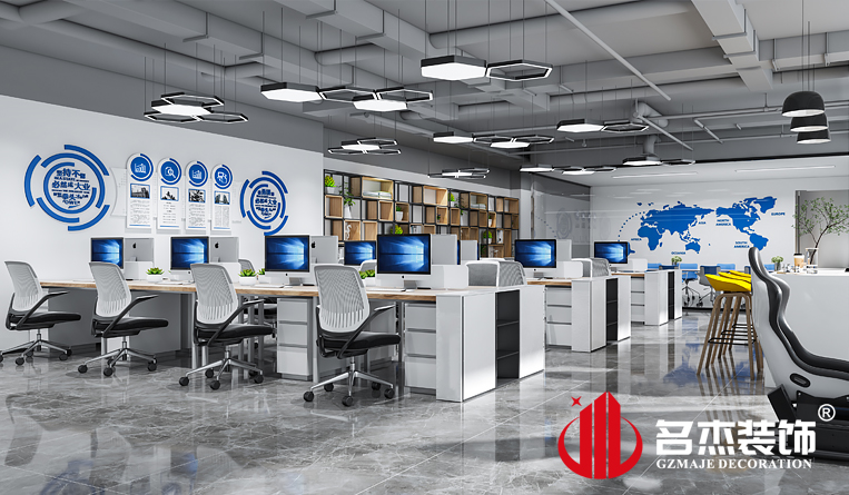 盛开办公区装建设计成效
