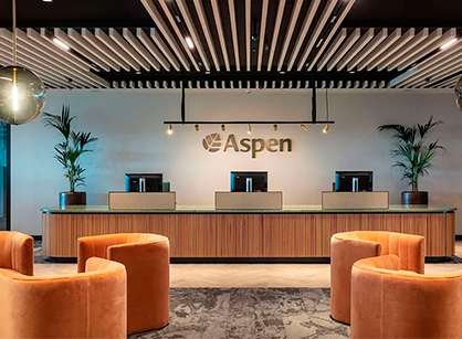 丰硕色彩和怪异材质肌理的办公室装建设计空间是怎么的——Aspen